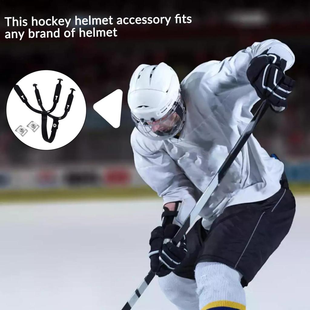 1set Hockey Helmet Chin Strap Hockey- Ear Sling- Loops Replacement Strap With Snap- Practical Hockey Game Accessory