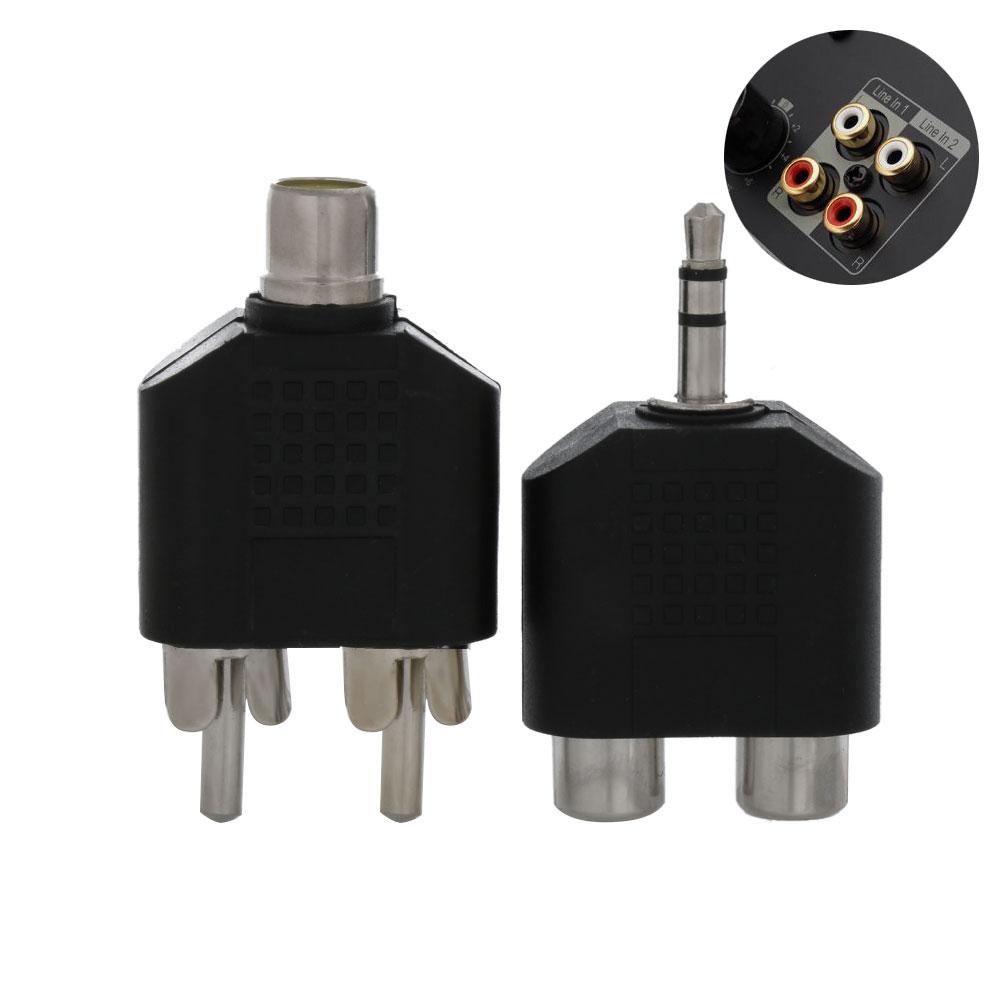 3.5mm To Dual 2 RCA Female Male Jack Audio Adapter Y Splitter Audio Adapter for TV Video Headphone Converter Video Accessories