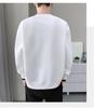 2025 Men's Heavyweight Round Neck Embroidered Sweatshirt - Trendy American Loose Fit for Teens and Students