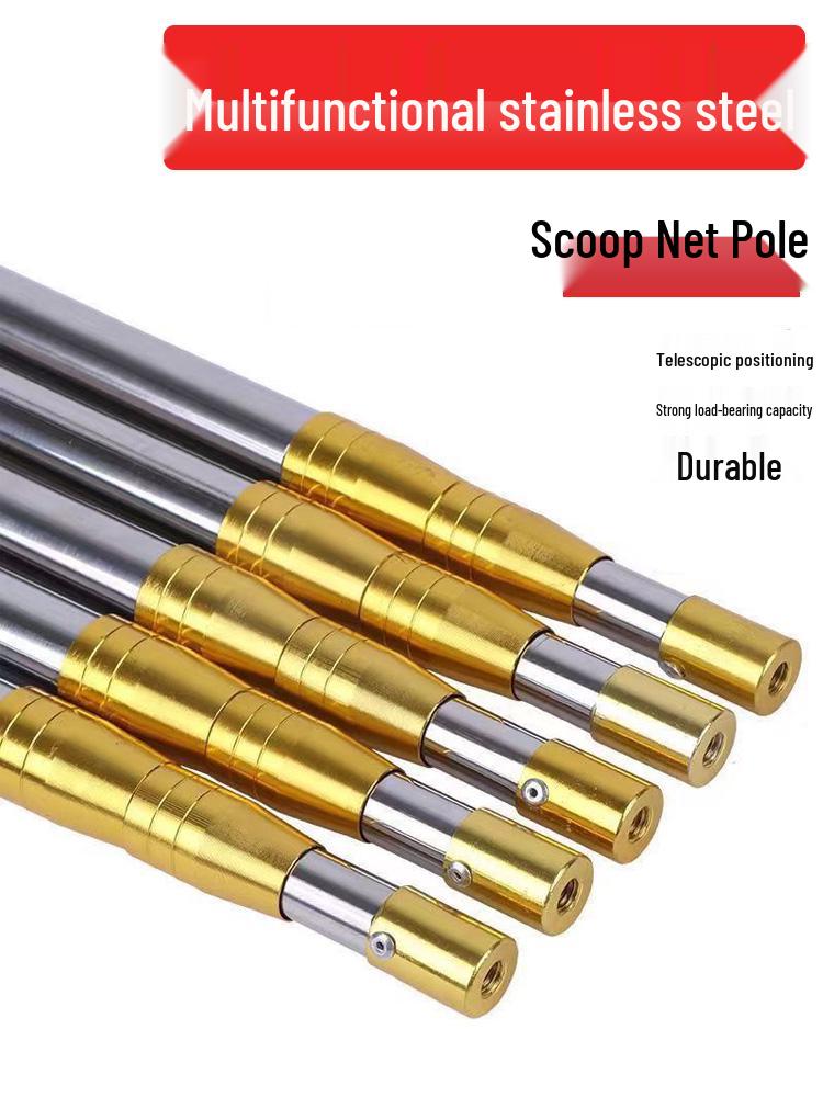 Super Hard Stainless Steel Telescopic Fishing Rod - 3m/4m Length, Thickened Net Rod