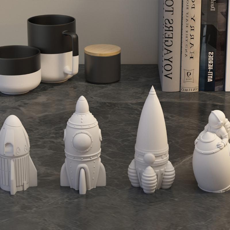 3D Weltraum-Astronaut Silikon-Kerzenformen Weich Leicht zu entformen Handgefertigt Luft- und Raumfahrt-Thema Gipsbasteln Harz Zementform