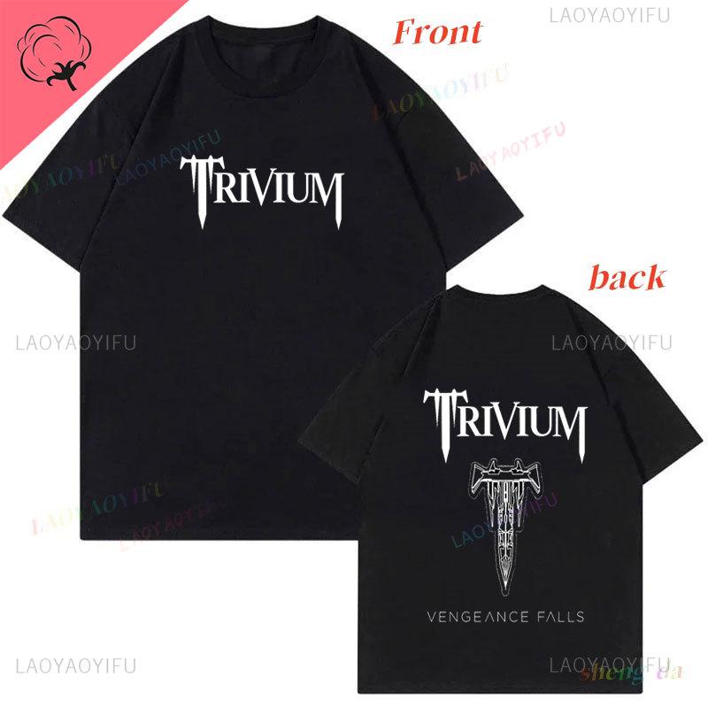 Camisetas Trivium Shogun Official Tshirt Unisex Unisex Bandas De Rock Cotton Vintage Two Sides Print Music Fans Clothes