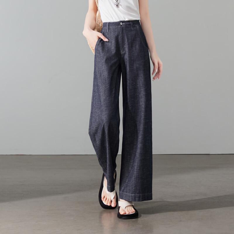SOFSIL Women s High-Waist Wide-Leg Cropped Denim Jeans 30