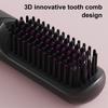 Cordless Hair Straightener Brush 3 Temp Adjustable Fast Heating Portable Travel Negative Ion Hot Brush Electric Curly Hair Styling Detangling Comb