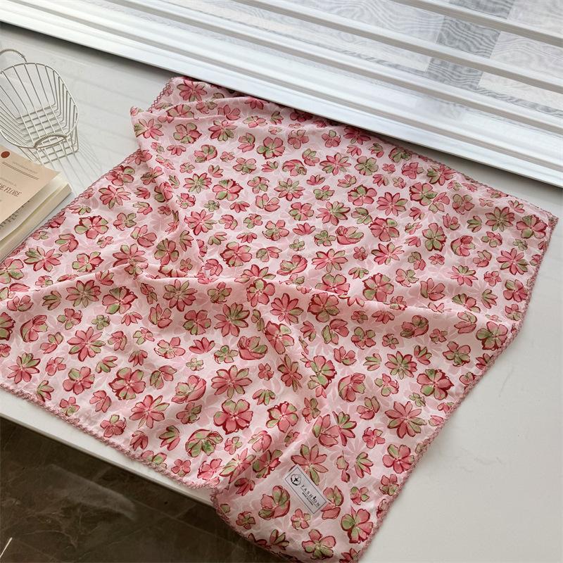 Square Scarf Women High Quality Bandana Female Headkerchief cotton linen Feeling Neckerchief Hijab Shawl Warps Summer Scarves