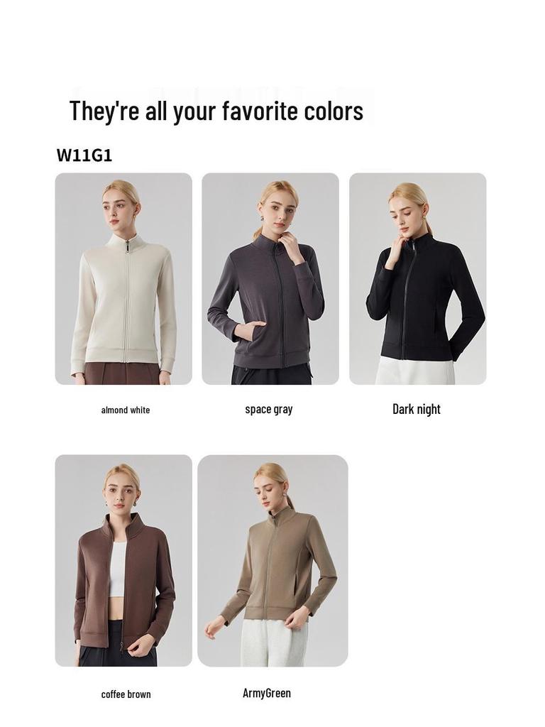 Women's Canary Jacket: Autumn/Winter Casual Cardigan, Stand-Up Collar, Windproof, Thickened, Warm Sports Top.