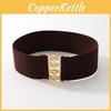 Black Nylon Stretch Waist Belt With Snap Closure For Work And Casual Outfits