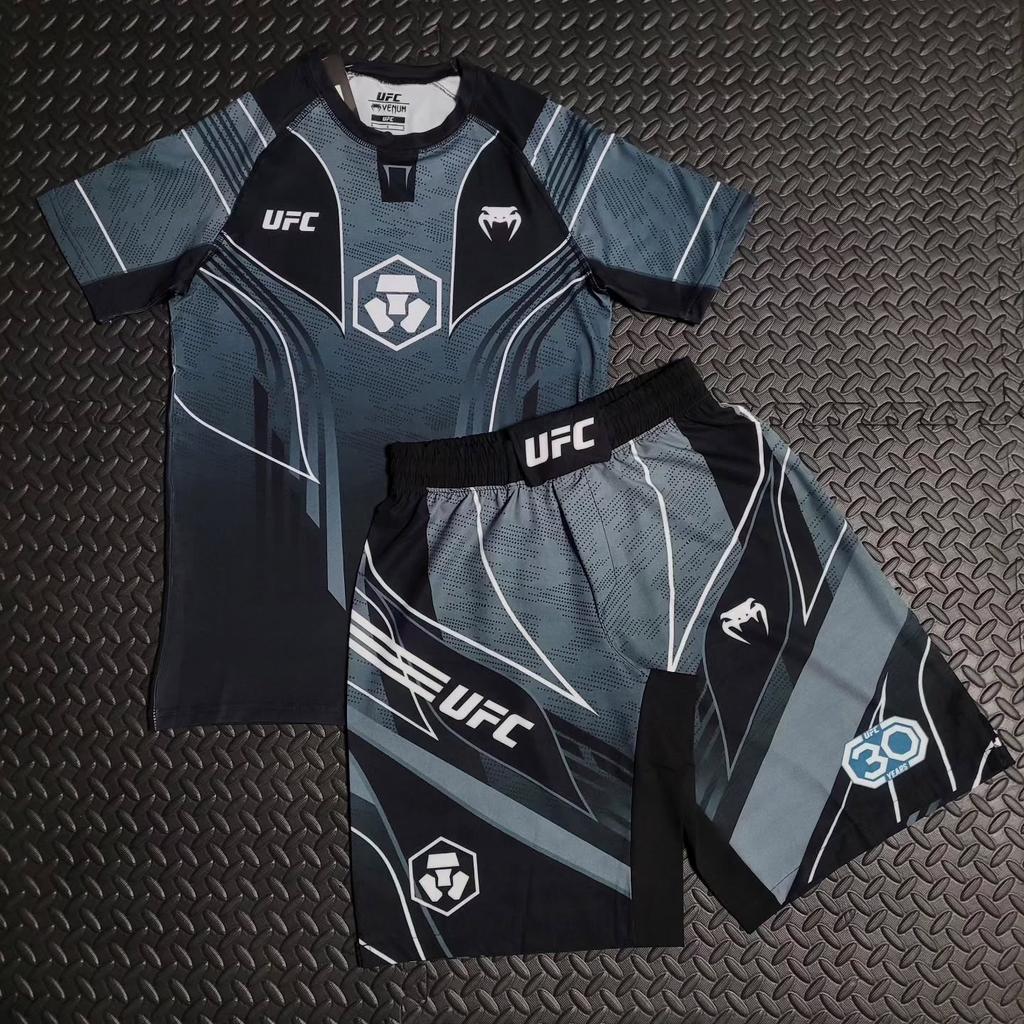 Authentic UFC Boxing Training Set Short Sleeve Tank Top with Quick Drying Breathable Shorts for Men And Women Sports Fighting Ni