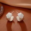 Geometric Irregular Matte Gold Earrings Women Sterling Post Copper Base Real Plated Fashion Statement