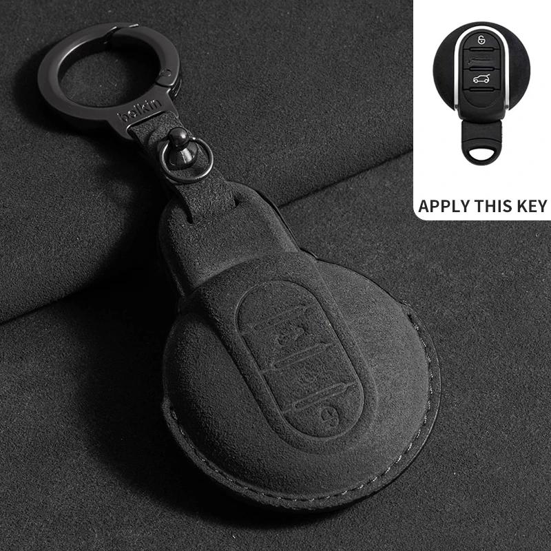 For BMW Mini Cooper JCW F54 F55 F56 F57 F60 Clubman Countryman Auto Key Fob Keychain Leather Car Remote Key Case Cover Shell