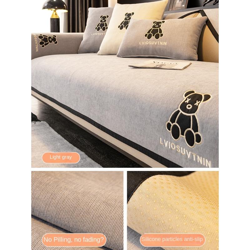 Chenille Sofakissen, Universelle Sofabezug für alle Jahreszeiten, Rutschfest, Einfacher Sofabezug, All-inclusive Leichtes Luxus Sitzkissen