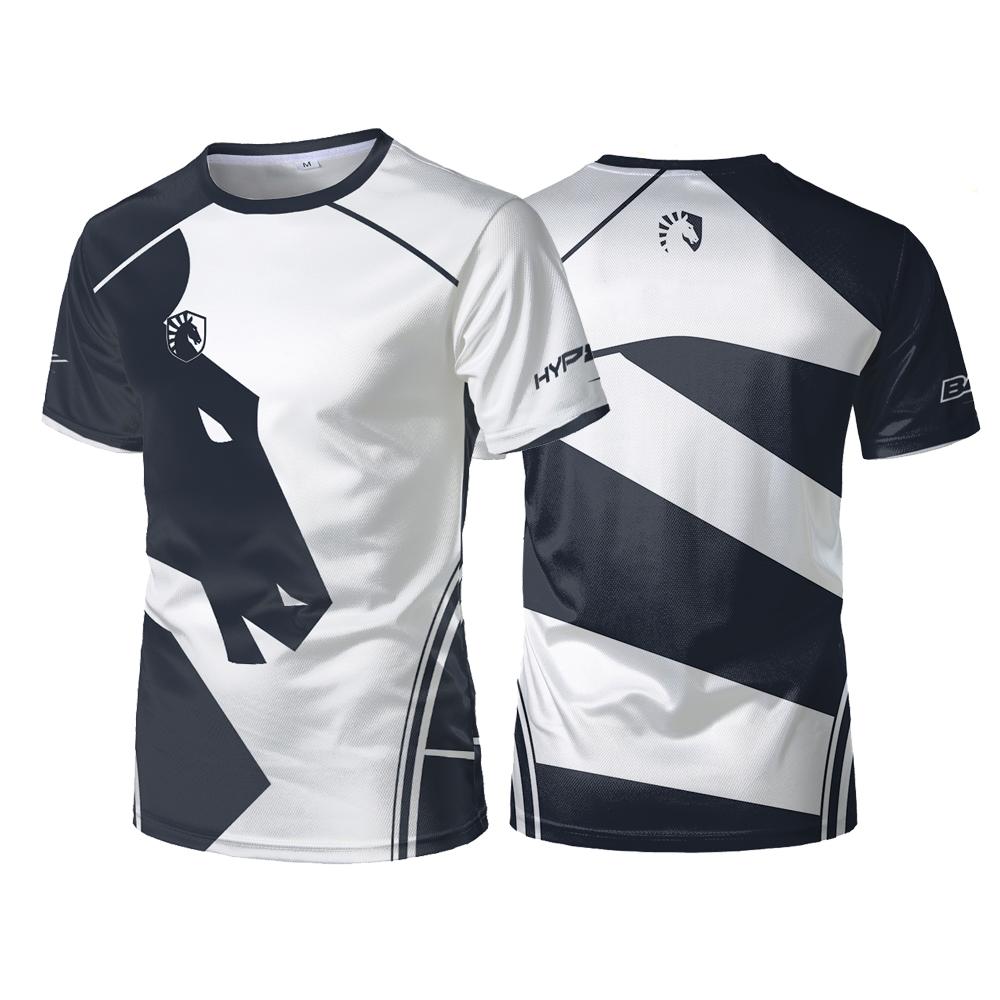 Liquid Team Team Uniforms CS:GO E-sports Competition Training Men's Sports T-shirts Breathable Casual Oversized Tops Tees
