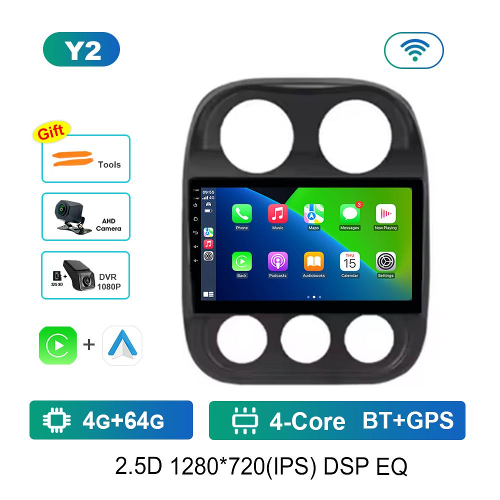 Pentru Jeep Compass Patriot 2011 - 2017 Radio Auto Player Multimedia Sistem de Operare Android GPS Navi 4G Carplay WiFi Instrumente Auto Cool.ing Fan