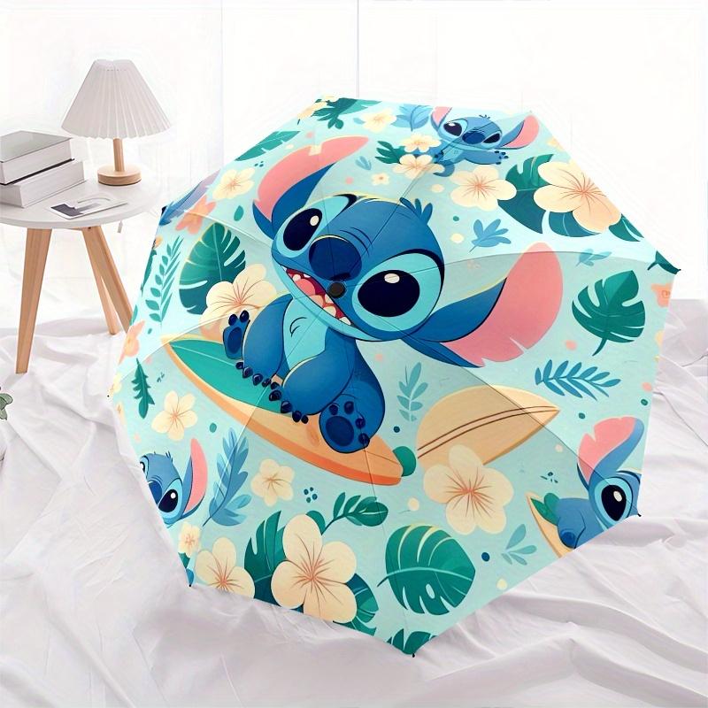 

Stitch,Surfboard,Tropical Fashion Umbrella, Automatic Opening and Closing Cartoon Design, Iron Ribs and Handle, 8 Ribs, Suitable for All Occ