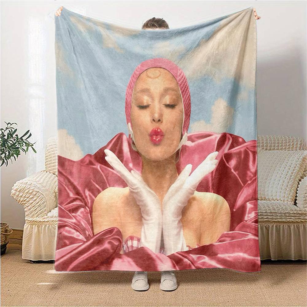 Pink Headpiece Gloves Blanket Soft Throw Blanket For Home Bedroom Bed Sofa Travel Office Solid Christmas Blanket