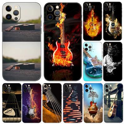 Coarde pentru chitară Muzică Chitare Instrument husă pentru telefon pentru iphone 2020se 6 6s 7 8 plus x 10 XR XS 11 12 13 mini pro MAX negru tpu