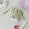 Hochwertig aussehend Mini Kirsch karierte Kordelzug Kosmetiktasche, Baumwoll gesteppte Kordelzug Geschenktasche für Damen und Mädchen