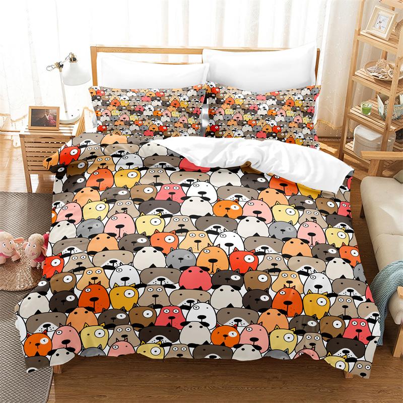 Colorful Animal Duvet Cover Set Fashion Bedding Set Lovers Linen Queen Bed Boy Girl Comforter Cover Set Children Bedding Set