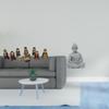 Christmas Nativity Scene Figurines Set with Monkey Buddha Statue Religious Tabletop Ornaments for