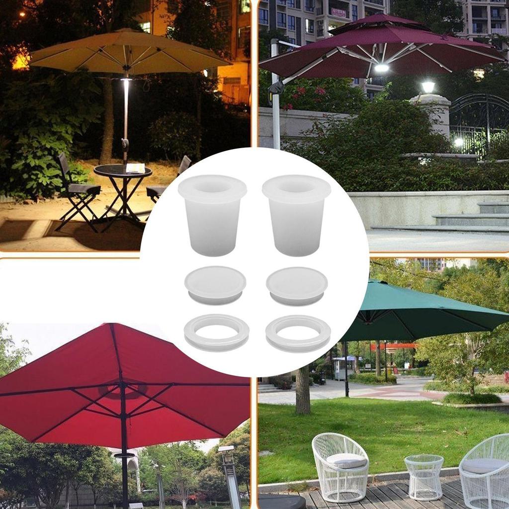 Patio Table Umbrella Hole Ring Plug 6 Pieces Umbrella Ring For Patio Table Fits 2-2.5in Desk Hole Parasol Replacement Parts For