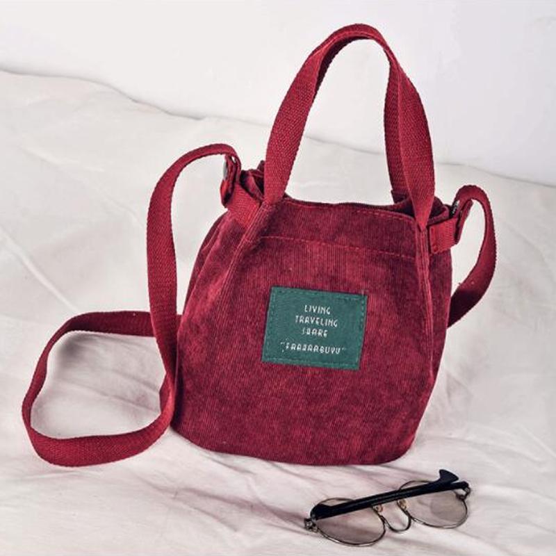 Japan und Südkorea Vintage Cord-Canvas-Damentasche Neuer diagonaler Straddle-Schulterhandtaschen-Trend
