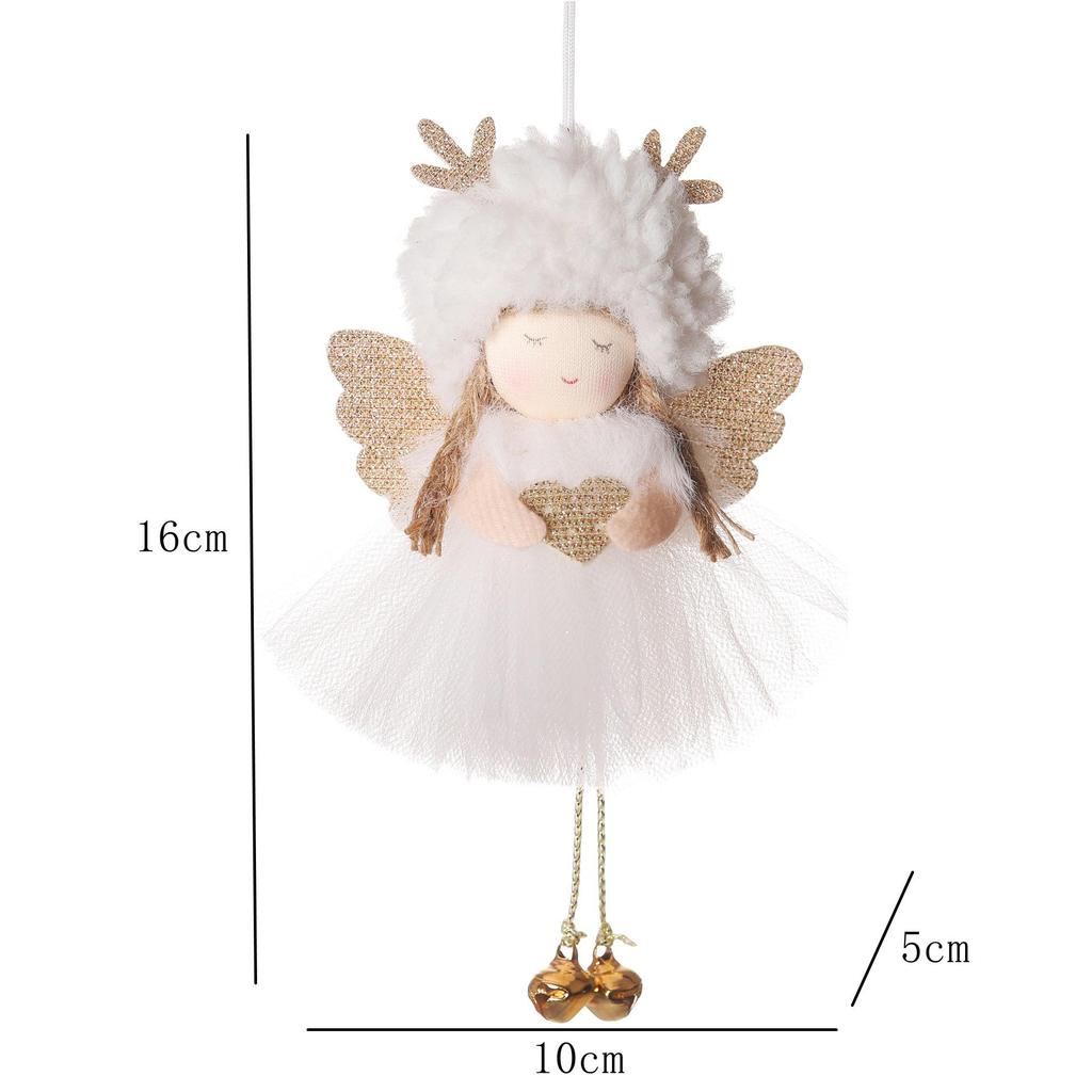 Kreativer Engel-Weihnachtsbaumschmuck aus Plüsch, der wie eine Engelsfigur aussieht