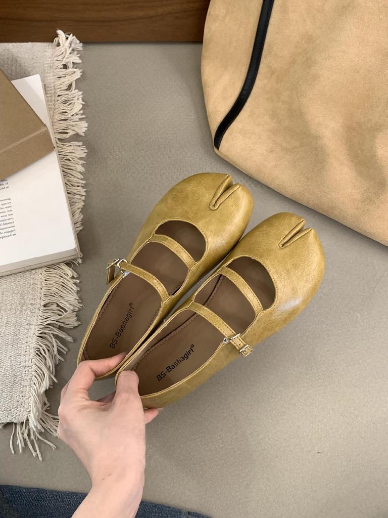 IPPEUM Split Toe Shoes Ballet Flats Buckle Straps 2025 New Summer Mary Janes Ballerinas Zapatos Mujer