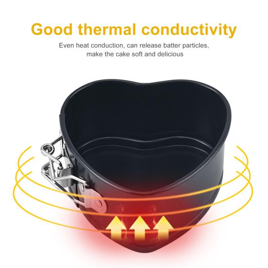 4Inch Heart Shape Baking Tray Removable Bottom Stainless Steel Toast Loaf Baking Mold Cooking Gadget