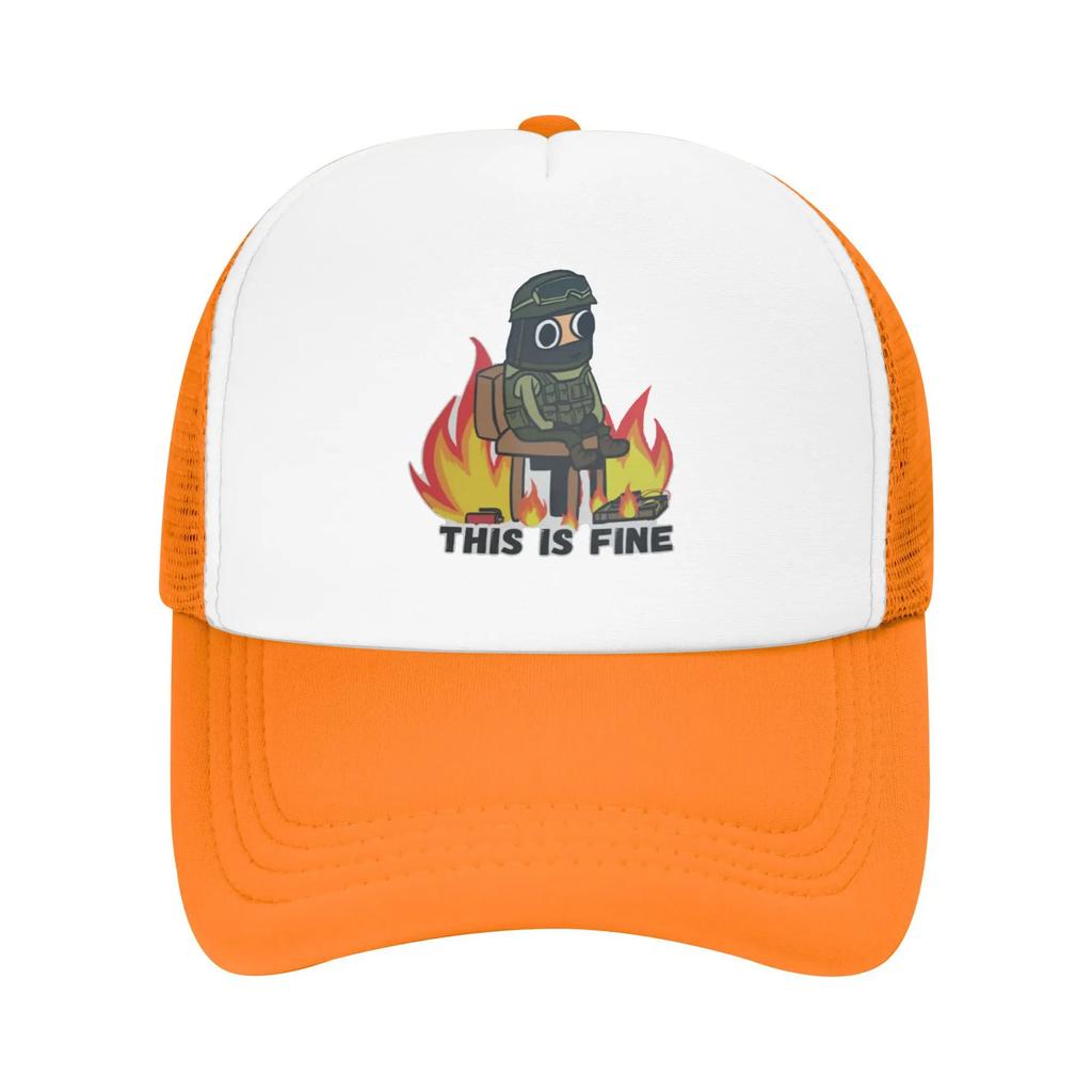 This Is Fine(CT) CounterStrike Sport Mesh Baseball Caps Men Camping Male Beach Golf Hat Peaked Cap