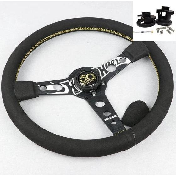 MOMO 50th Anniversary Steering Wheel 14 Inch Steering Wheel 350mm Limited Model Matte Black Lowest Price Disposal
