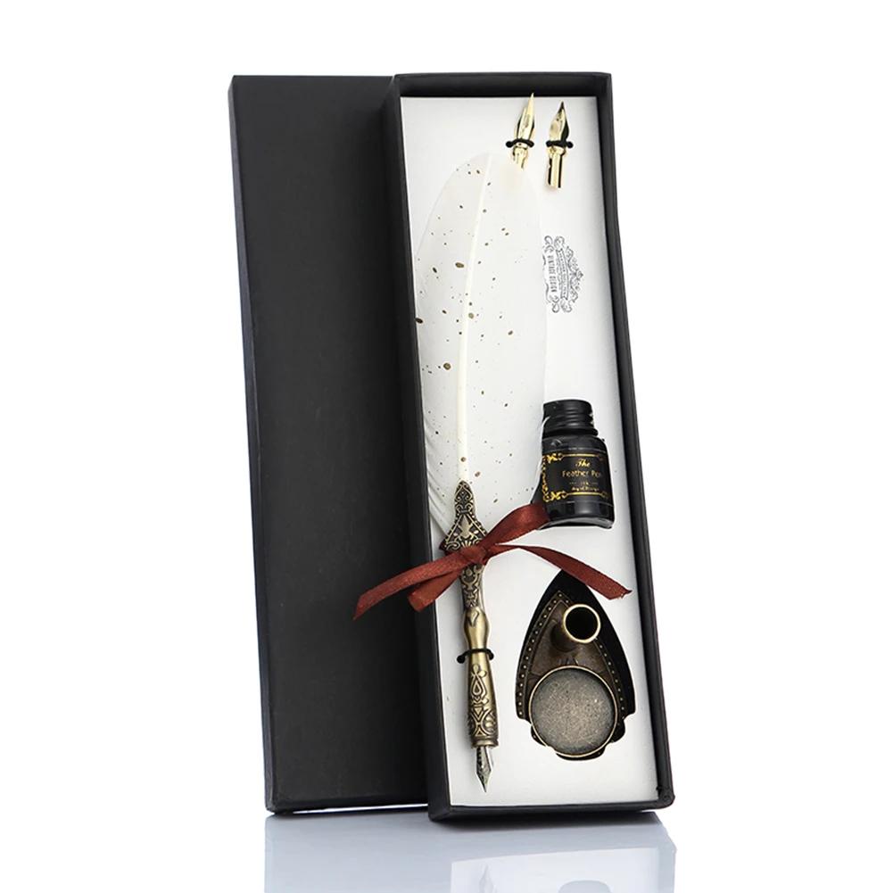 1 Set Retro Federkiel Schreibtinten-Set Schreibwaren Feder-Tauchstift Federkiel-Sets Kunstbedarf Bastelbedarf Geschenke DIY Kreativ Vintage