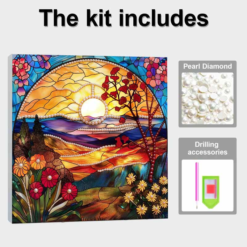 Mural de Cristal Completo 5D DIY Arte de Joyas de Perlas Kits de Pintura de Diamantes para Adultos/Principiantes Idea de Regalo Decoración del Hogar 11,81x11,81 pulgadas