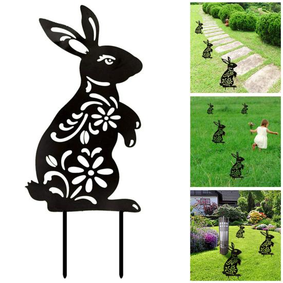 Garden Stake Creative Shape Wear-resistant Acrylic Lawn Stake Easter Rabbit Yard Art Ornament for Home