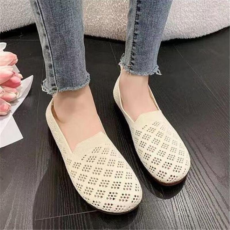 Summer Women's Shoes Fashion Mesh Hollowed Out Breathable Soft Sole Anti-slip Casual Flat Sole Shoes for Women