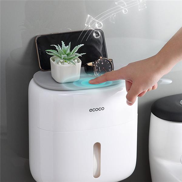 Wall Mounted Waterproof Toilet Paper Holder Shelf Multifunctional Storage Box for Toilet Paper Bathroom Toilet Accessories