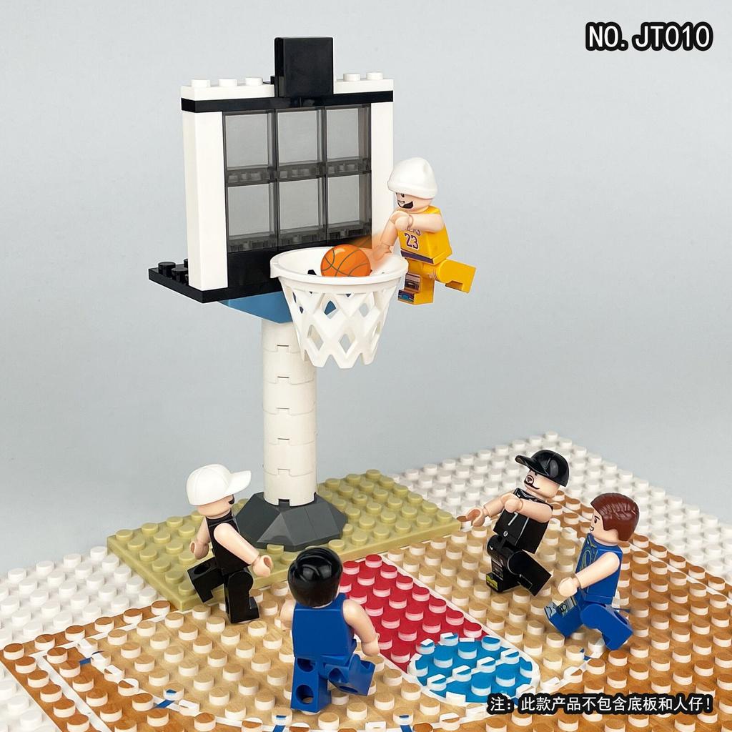 Jt010 Basketballkorb Zubehör Kinder Zusammenbaubar Baustein Spielzeug Grundplatte Kleine Partikel Sportkorb