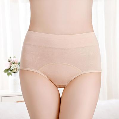 Damesonderbroeken Effen Kleur Grote Maten Billift Hoge Taille Naadloos Elastisch Menstruatie Lekkage Preventie Slipjes Menstruatieondergoed Damesondergoed