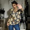 Women's Casual Fashion Sexy Comfortable V-Neck Halloween Seven Sleeve Top