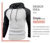2025 Men's Color Block Plaid Slim Fit Hoodie - Casual Long Sleeve Knit Pullover