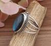 925 Sterling Silver Natural Labradorite Gemstone Blue Flashy Ring Boho Designer Ring Handmade Jewelry Wedding Gift