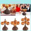 Charming Halloween Resin Pumpkin Cup And Broom Decorative Ornament Set For Festive Home Decor