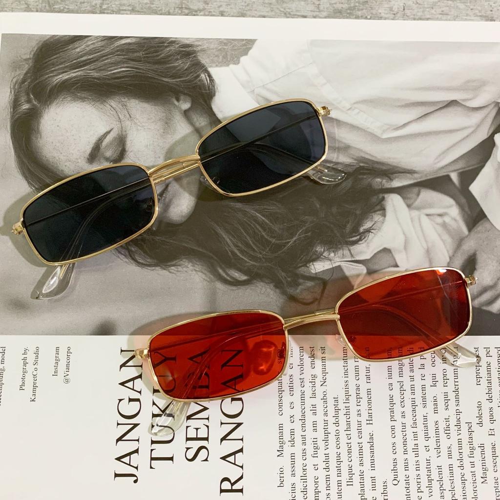 Fashion Punk Square Sunglasses Women Luxury Brand Small Frame Sun Glasses Female Rectangle Metal Mirror Shades UV400 Eyewear