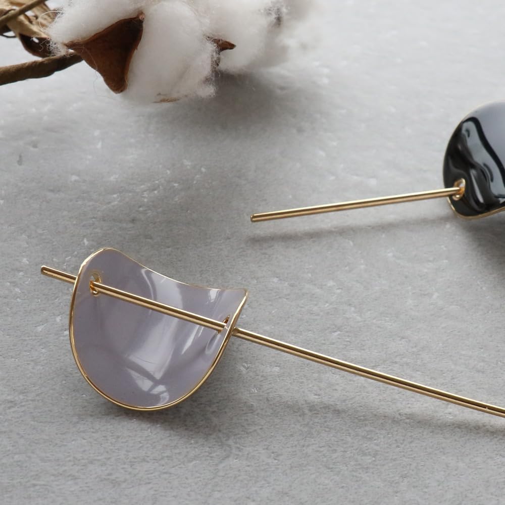 JewelVOX Majeste Kanzashi Hair Accessory for Simple and Stylish for Perfect for Kimono and Adults Women, Updos, (Khaki)