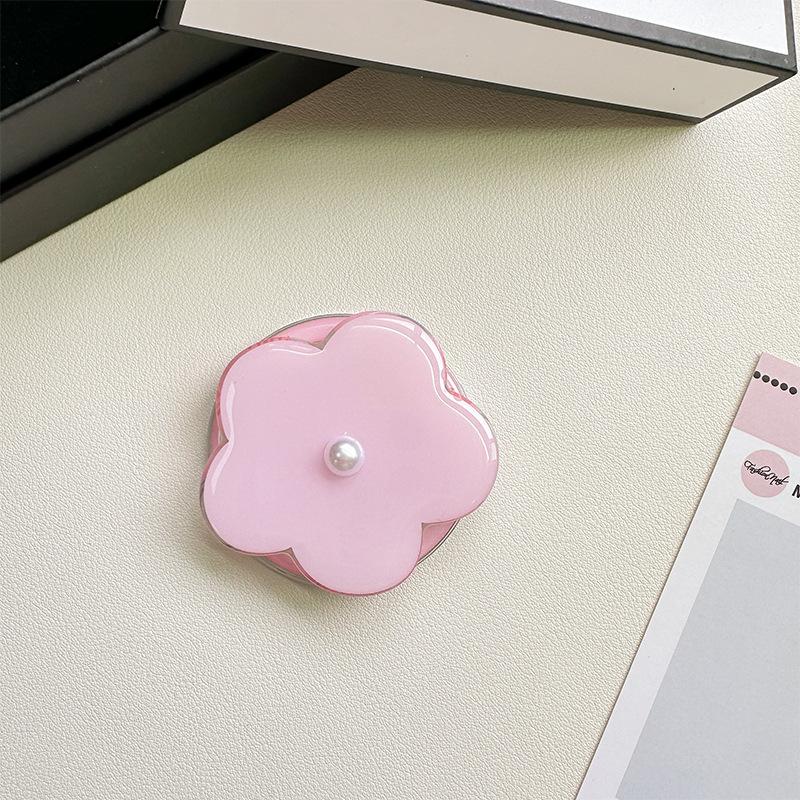Pearl Flower Magnetic Mobile Phone Airbag Bracket Paste Creative Ring Simple Desktop Telescopic Support Frame Folding