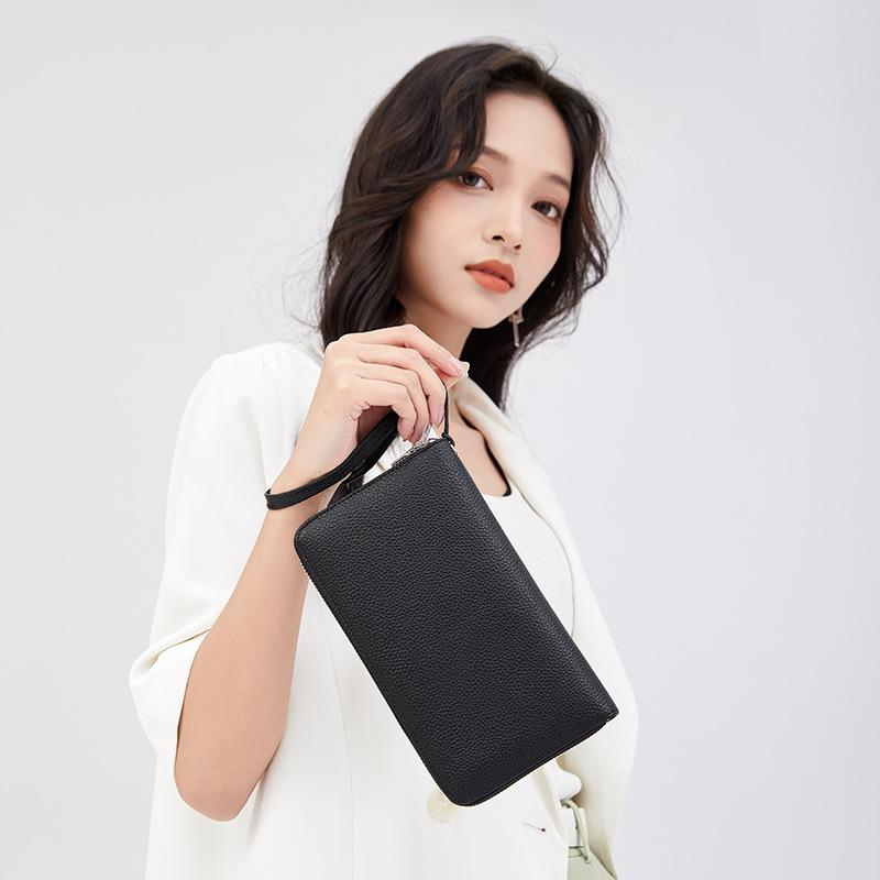 Xiangyin 2024 Women's Genuine Leather Long Wallet & Coin Purse - Niche Design, Cowhide Clutch, Slim Style