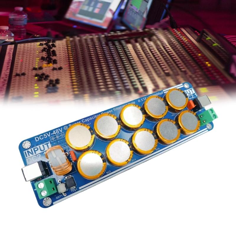 5V-48V 10A Supercapacitor Filter Board  Linears Switching for Headphone Amplifier