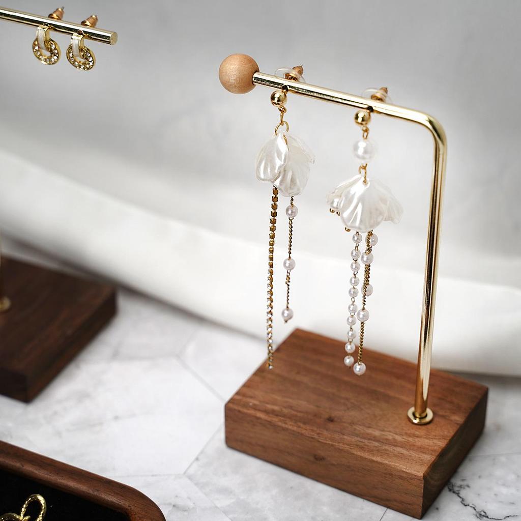 Walnut Jewelry Display Stand for Necklaces, Ear Studs, Earrings, Ornaments – Chinese Style Jewelry Store Prop