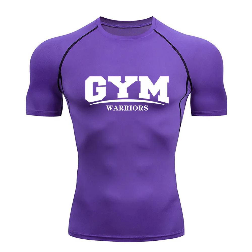 Men's Compression Shirt Gym Training Workout Short-sleeved Breathable Sweat-absorbent Quick-drying Stretch T-shirt Summer S-3XL