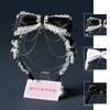 Cute Lace Bow Chain Cross Headband Goth Punk Style Personality Atmosphere Girl Hair Accessoires Korean Hair Accessories