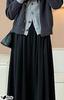 Azulte Warm Maxi Winter Solid Color with Relaxed Cold Weather Daily Size M Women's Fleece-Lined Skirt, Long, Warmth, Pockets, Wear, Commuting,